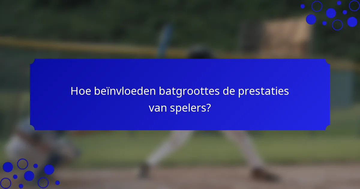 Hoe beïnvloeden batgroottes de prestaties van spelers?